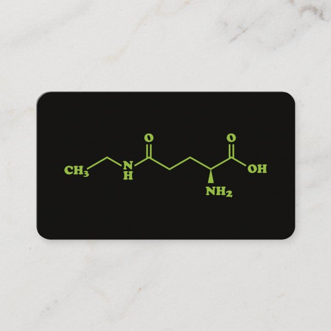 Tea Theanine Molecular Chemical Formula Business Card (Front)