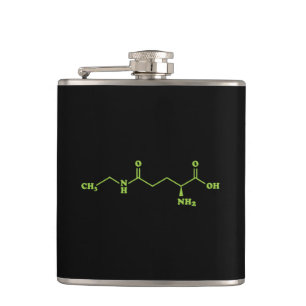 Tea Theanine Molecular Chemical Formula Hip Flask