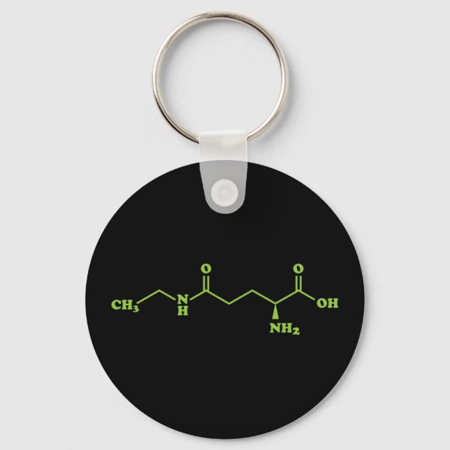 Tea Theanine Molecular Chemical Formula Key Ring (Front)