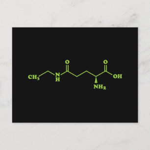 Tea Theanine Molecular Chemical Formula Postcard
