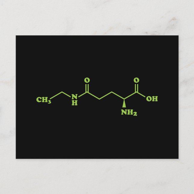 Tea Theanine Molecular Chemical Formula Postcard (Front)