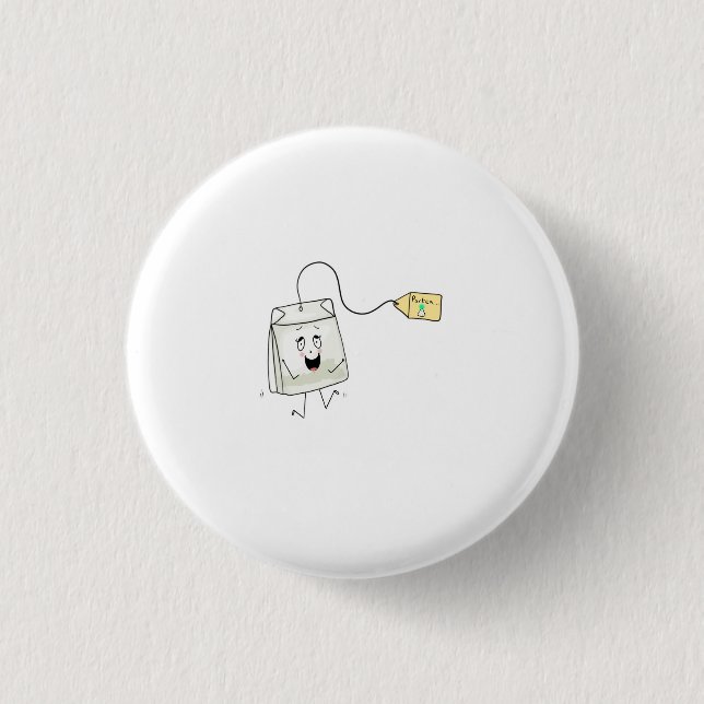 tea themed, tea lover, tea bag 3 cm round badge (Front)
