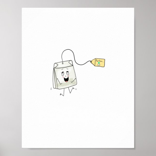 tea themed, tea lover, tea bag poster (Front)