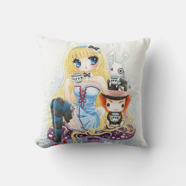 Tea time - Alice in Wonderland Cushion (Front)
