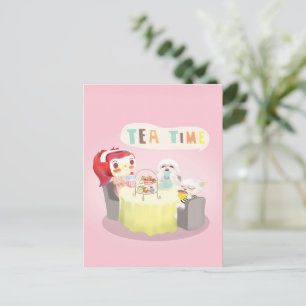 Tea Time Announcement Postcard