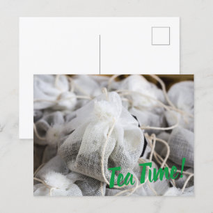 Tea Time Bag for Tea Lovers Holiday Postcard