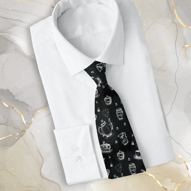 Tea Time Black•Double-Sided Tie (Creator Uploaded)