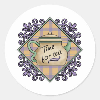 Tea Time Cards, Postage, Tees, GIfts Classic Round Sticker