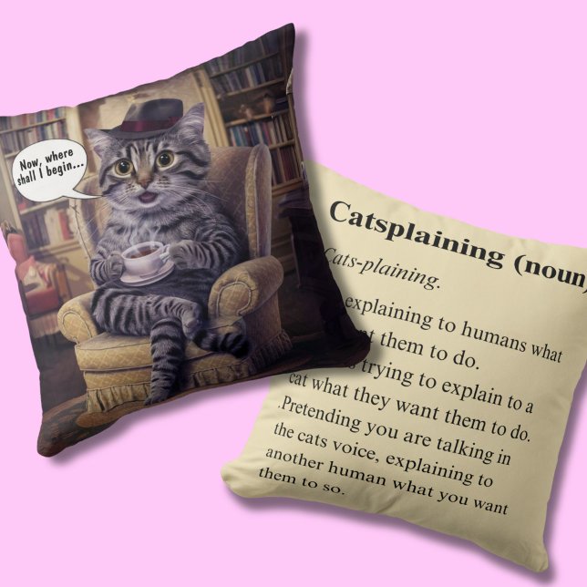 Tea Time cat coffee meeting cats Cushion (Creator Uploaded)