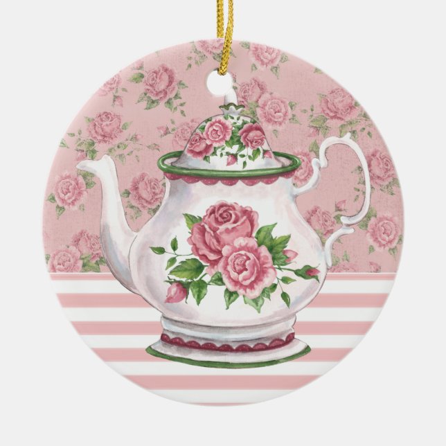 Tea Time Ceramic Tree Decoration (Front)