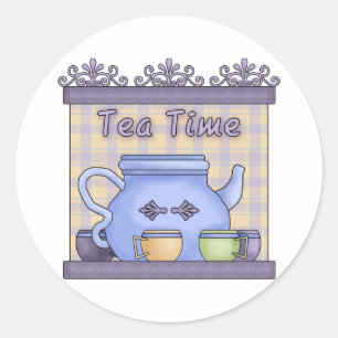 Tea Time Classic Round Sticker