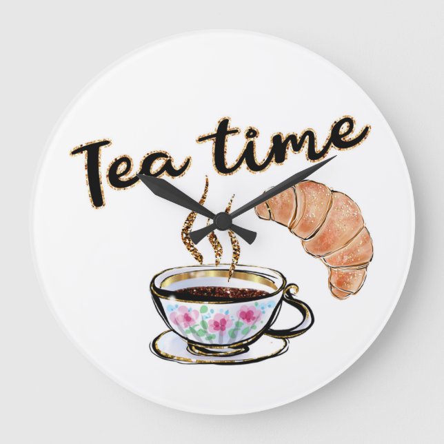 Tea time Clocks, Wall Decor, Kitchen wall Clocks (Front)