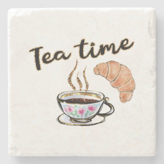 Tea time Coaster, tea party accessories, tea party Stone Coaster