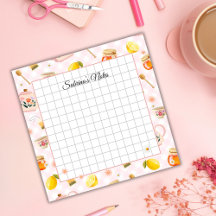 Tea Time Cozy Notes – Grid Lined Sticky Notes