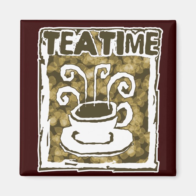 Tea Time Cup with Steam Magnet (Front)