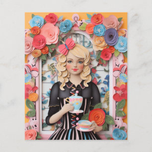 Tea Time Elegance: Dress Up Paper Dolls