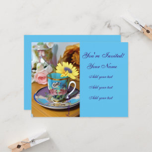Tea Time-Floral Teacup Invitations