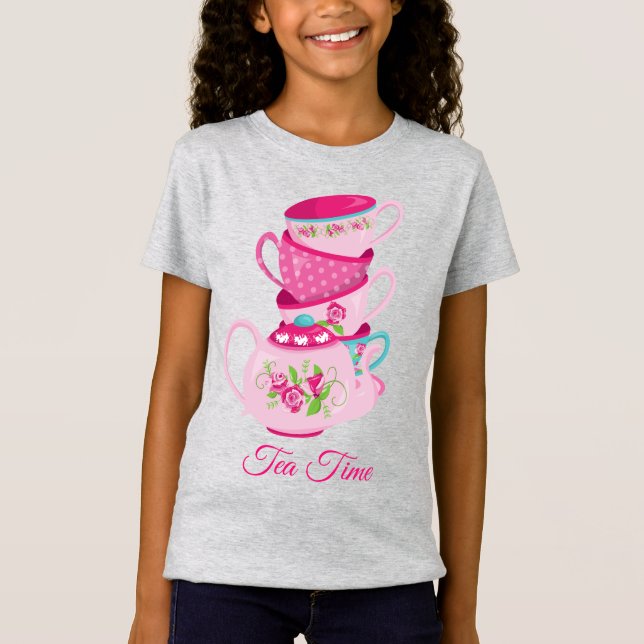 Tea Time Girls' Fine T-Shirt (Front)