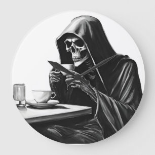 Tea Time Halloween Large Clock