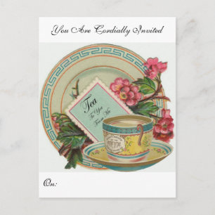 Tea Time Invitation Postcard