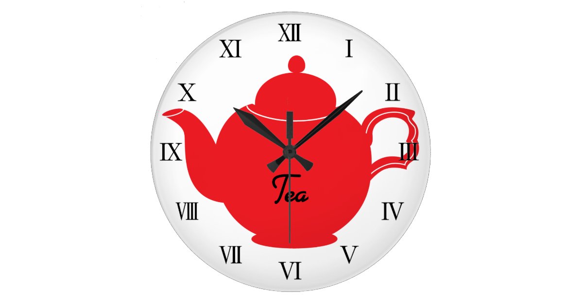 Tea Time Kitchen Clock Zazzle.co.uk