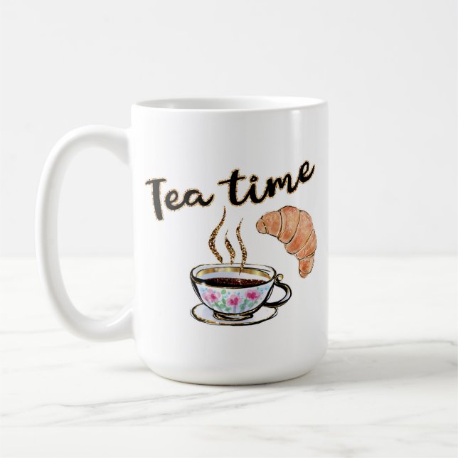 Tea time Mug, tea party gift, tea party supplies C Coffee Mug (Left)