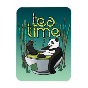 Tea Time Panda Magnet