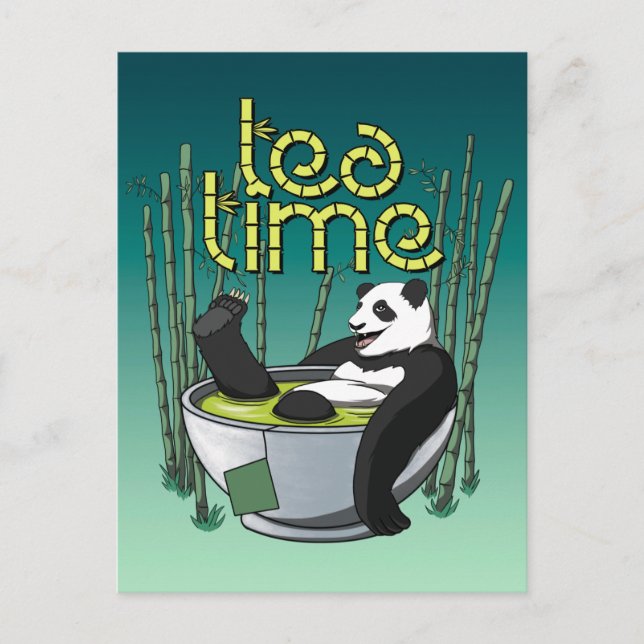 Tea Time Panda Postcard (Front)