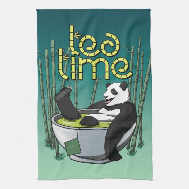 Tea Time Panda Towel (Vertical)