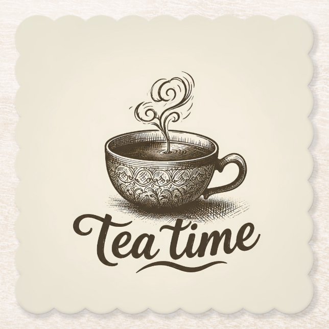 Tea Time Paper Coasters (Front)