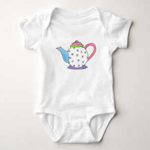 Tea Time Polka Dot Teapot Tea Party Teaparty Baby Bodysuit