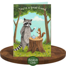 Tea Time Racoon and Squirrel Forest Friendship