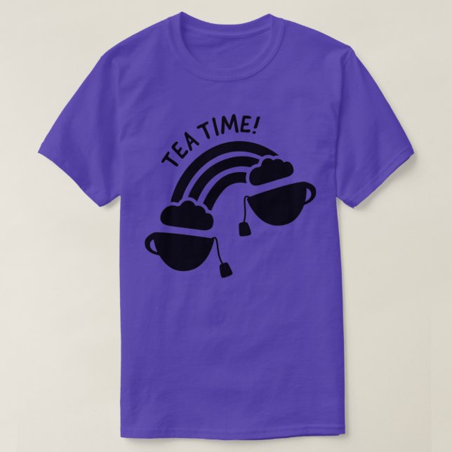 Tea Time Rainbow Cups of tea connected T-Shirt (Design Front)