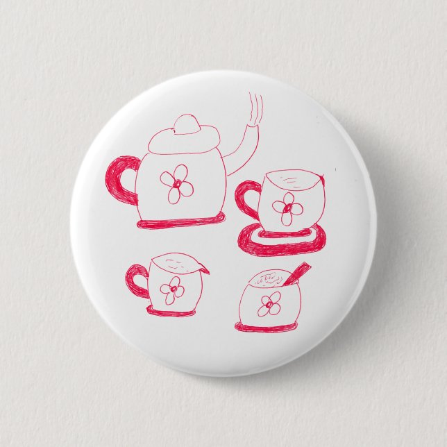 Tea Time Round Badge (Front)
