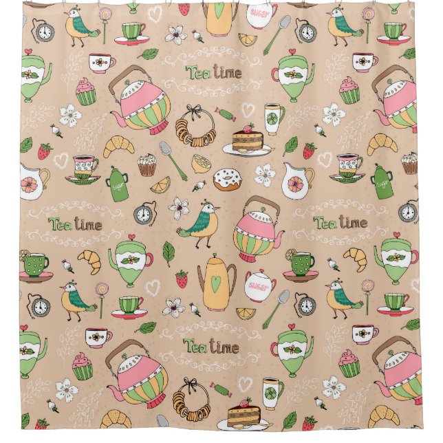 Tea Time Shower Curtain (Front)