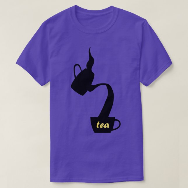 tea time steaming tea pot and a tea cup design T-Shirt (Design Front)