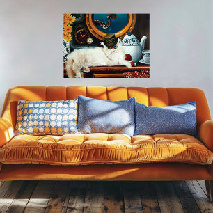 Tea Time Steampunk Cat Poster