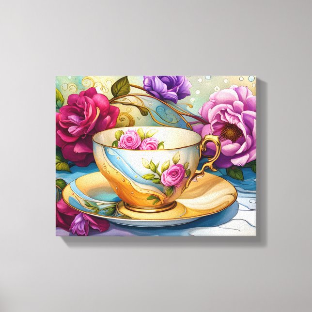 Tea Time - Tea Cup Art  Canvas Print (Front)