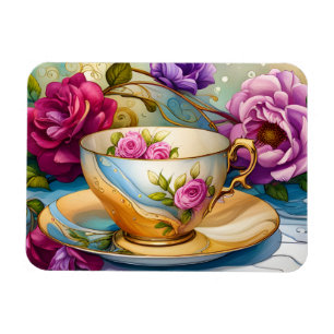 Tea Time - Tea Cup Art Magnet