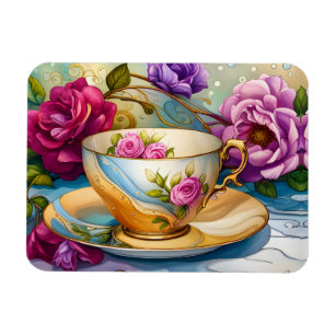 Tea Time - Tea Cup Art Magnet