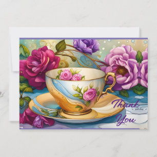 Tea Time - Tea Cup Art  Thank You Card