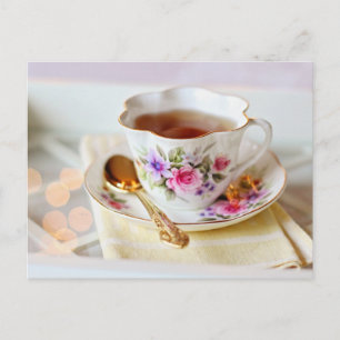 Tea time Tea cup postcard for postcrossing