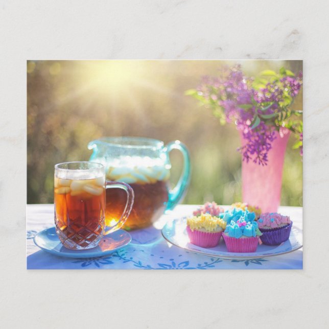 Tea time Tea cup postcard for postcrossing (Front)
