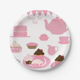 Tea Time Tea Cups Paper Plate