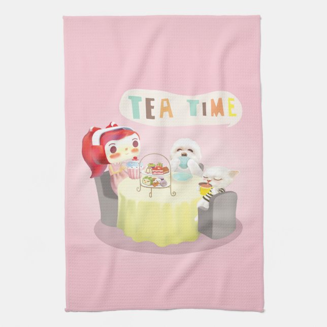 Tea Time Tea Towel (Vertical)