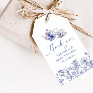 Tea Time Toile baby shower Gift Tags