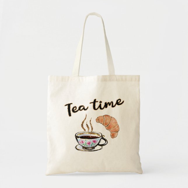 Tea time Tote Bag, tea party gift idea, yummy gift (Front)