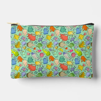 Tea Time, Unbirthday Party, small mint zipup Accessory Pouch