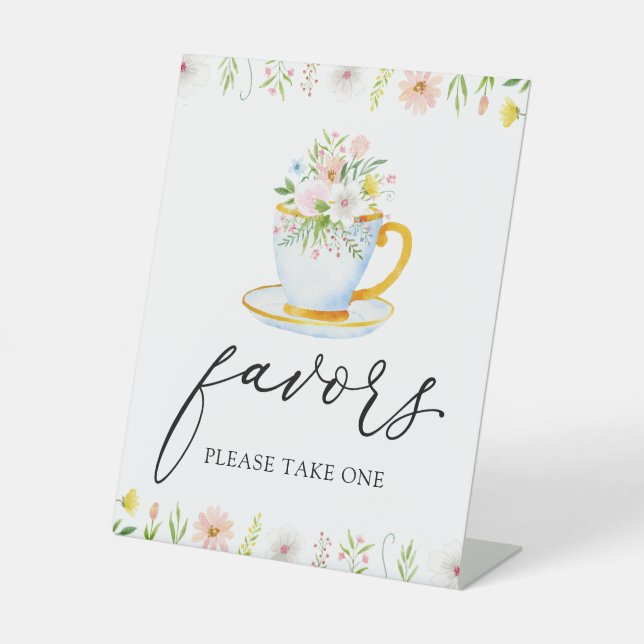 Tea Time Whimsical Wildflower Favours Sign (Front)