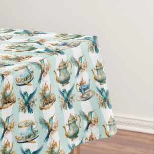 Tea Time With Hummingbirds Tablecloth